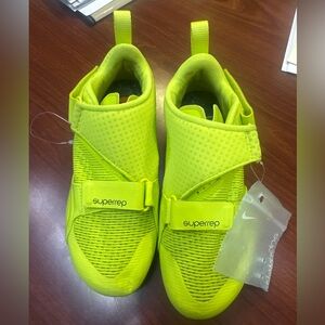 Nike Superrep Indoor Cycling Shoe Neon Yellow w/ Clips - Women’s Sz 5.5 NWOB